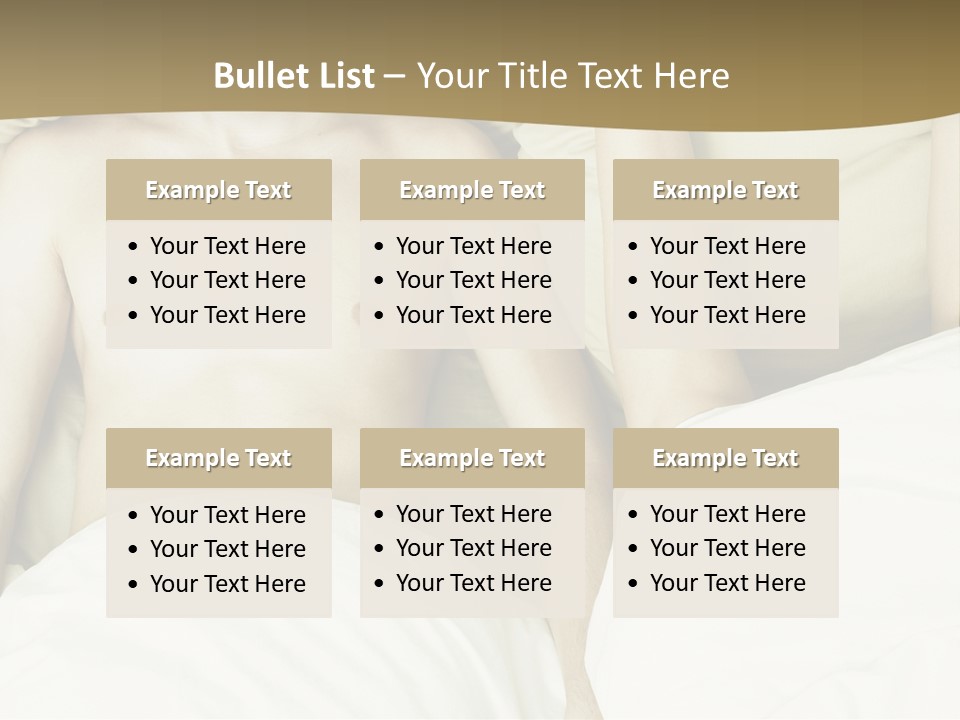 Fashion Portrait Of Beautiful Young Lovers In Bed PowerPoint Template