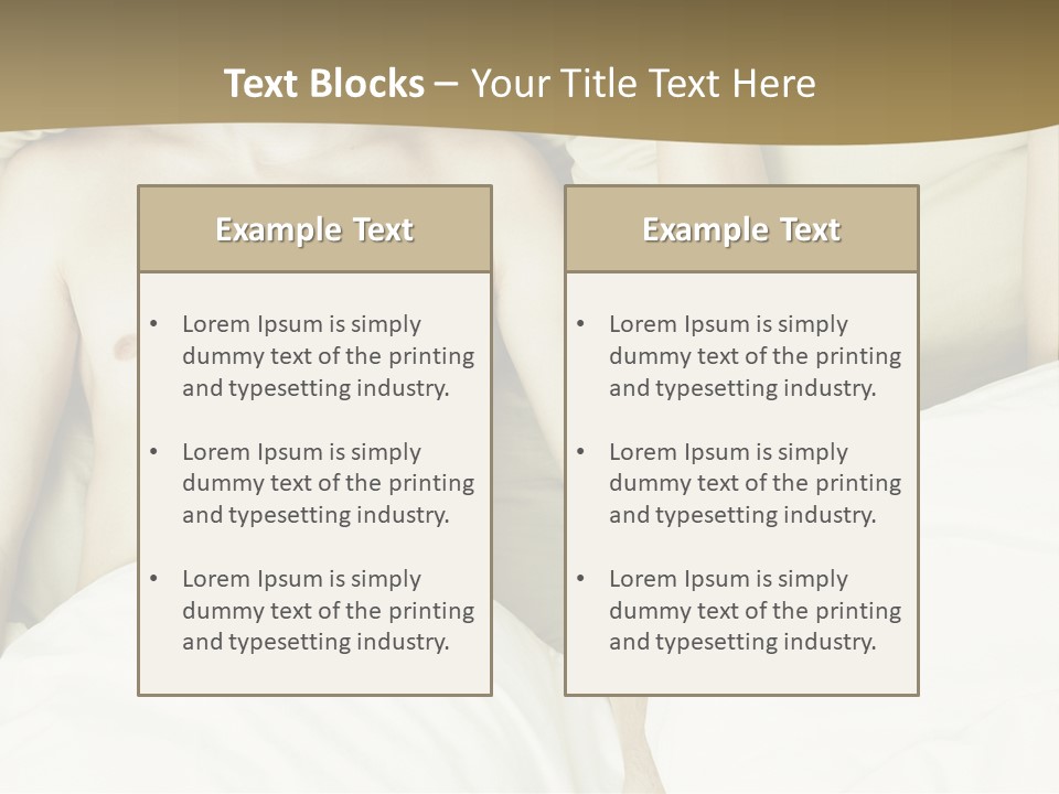 Fashion Portrait Of Beautiful Young Lovers In Bed PowerPoint Template