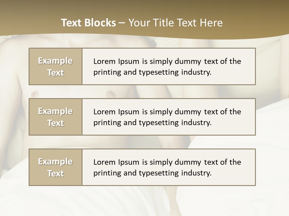 Fashion Portrait Of Beautiful Young Lovers In Bed PowerPoint Template