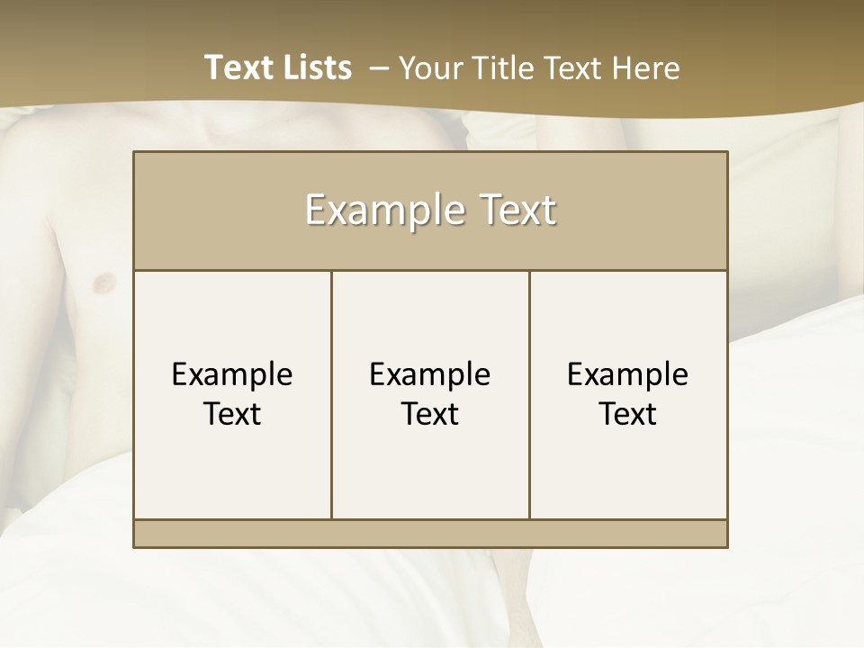 Fashion Portrait Of Beautiful Young Lovers In Bed PowerPoint Template