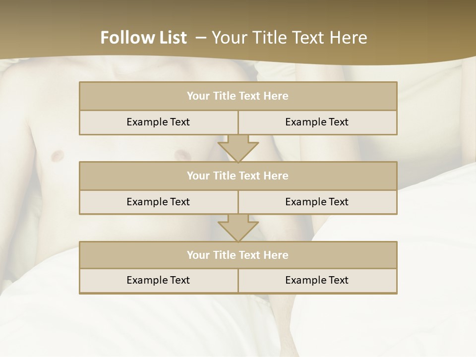 Fashion Portrait Of Beautiful Young Lovers In Bed PowerPoint Template