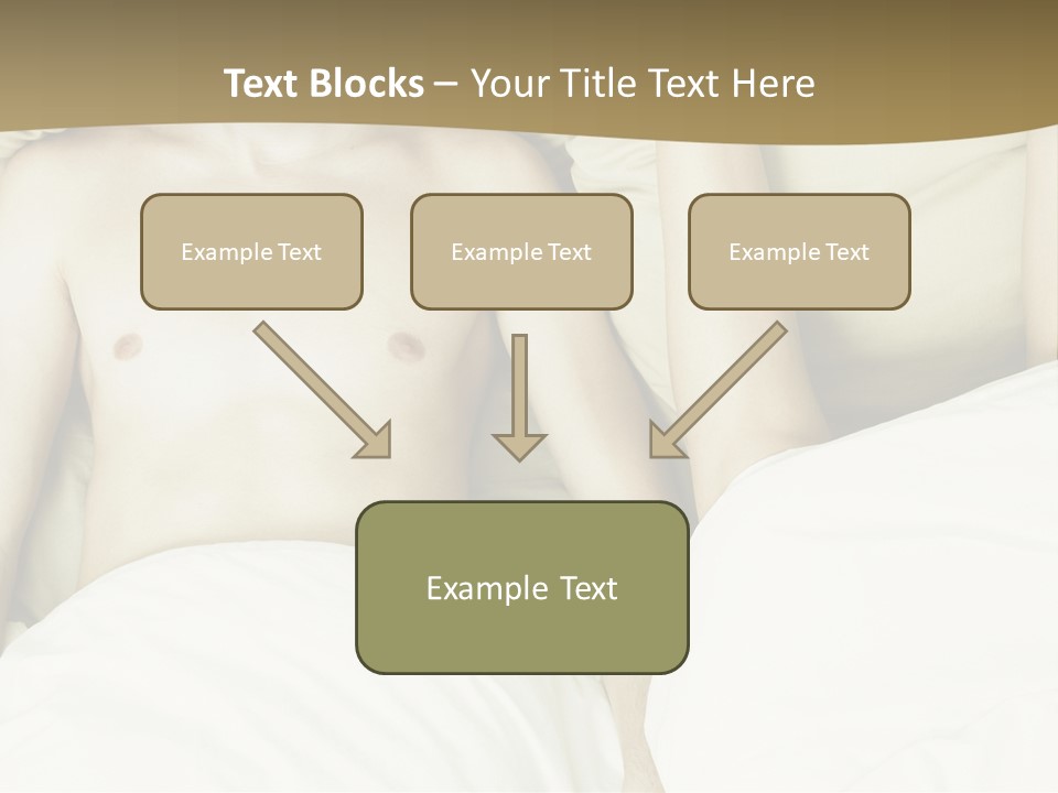 Fashion Portrait Of Beautiful Young Lovers In Bed PowerPoint Template