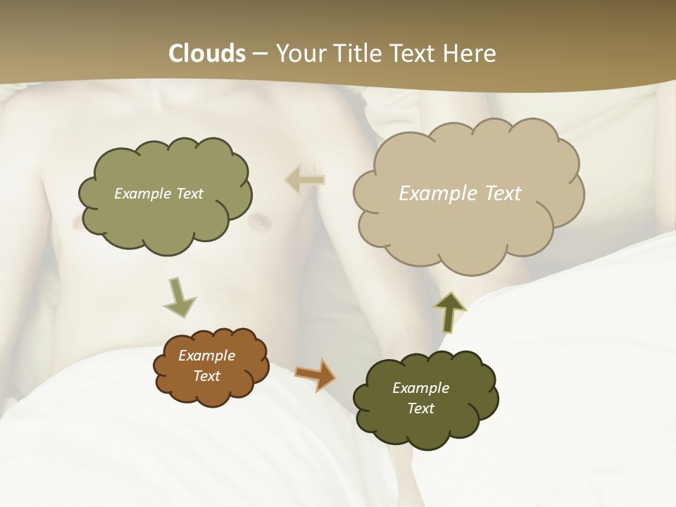 Fashion Portrait Of Beautiful Young Lovers In Bed PowerPoint Template