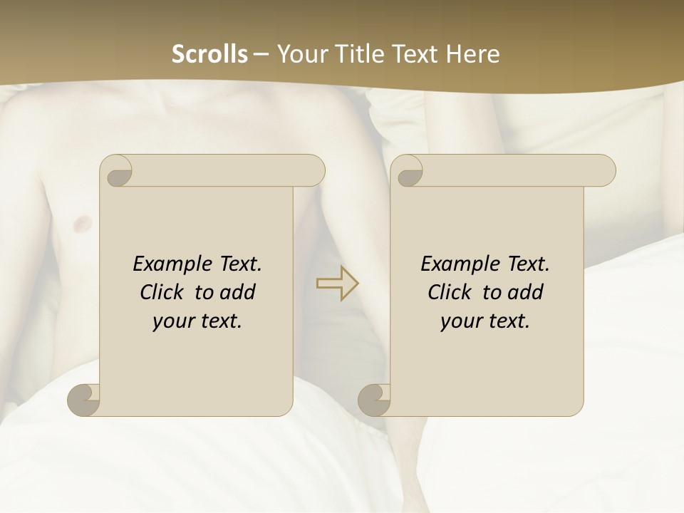 Fashion Portrait Of Beautiful Young Lovers In Bed PowerPoint Template