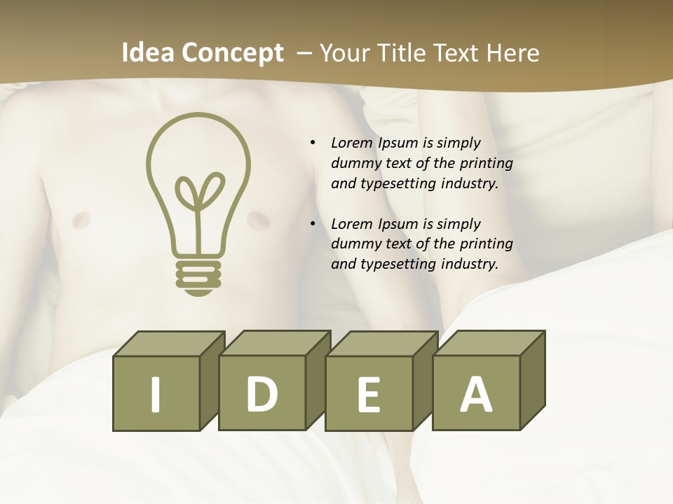 Fashion Portrait Of Beautiful Young Lovers In Bed PowerPoint Template