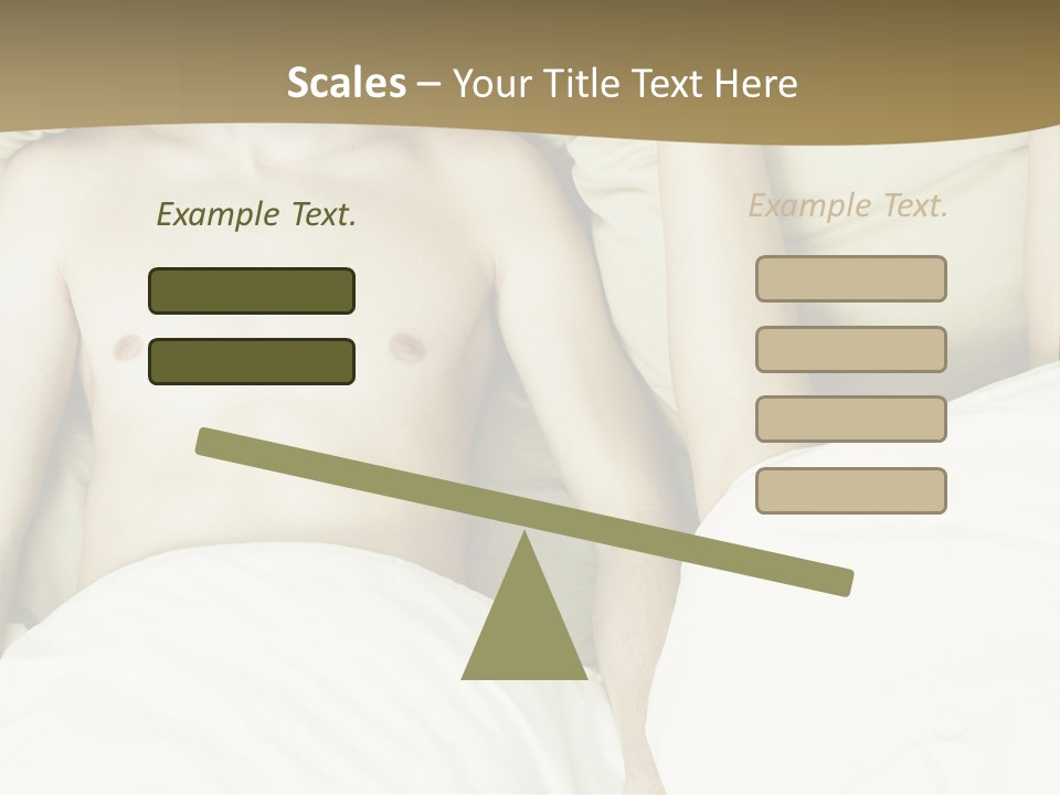 Fashion Portrait Of Beautiful Young Lovers In Bed PowerPoint Template