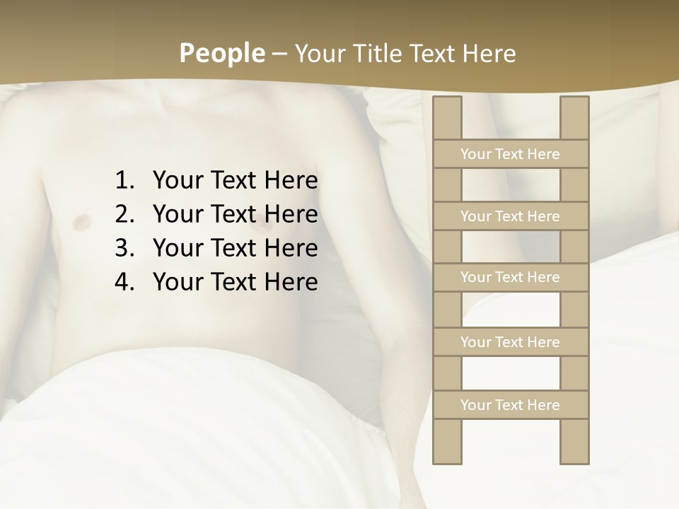 Fashion Portrait Of Beautiful Young Lovers In Bed PowerPoint Template