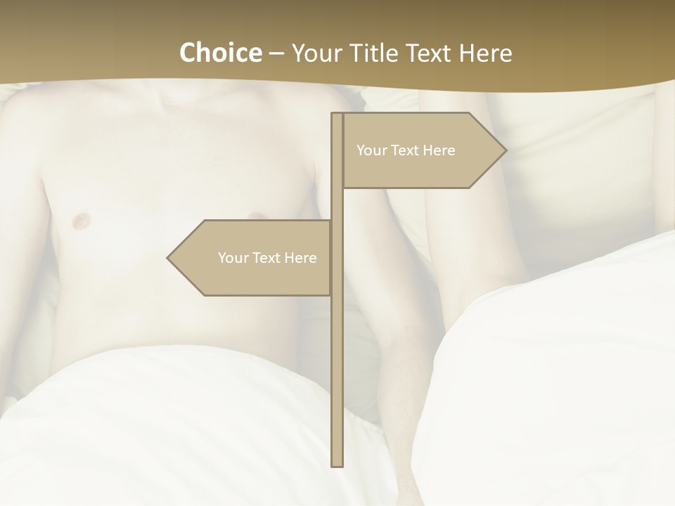 Fashion Portrait Of Beautiful Young Lovers In Bed PowerPoint Template