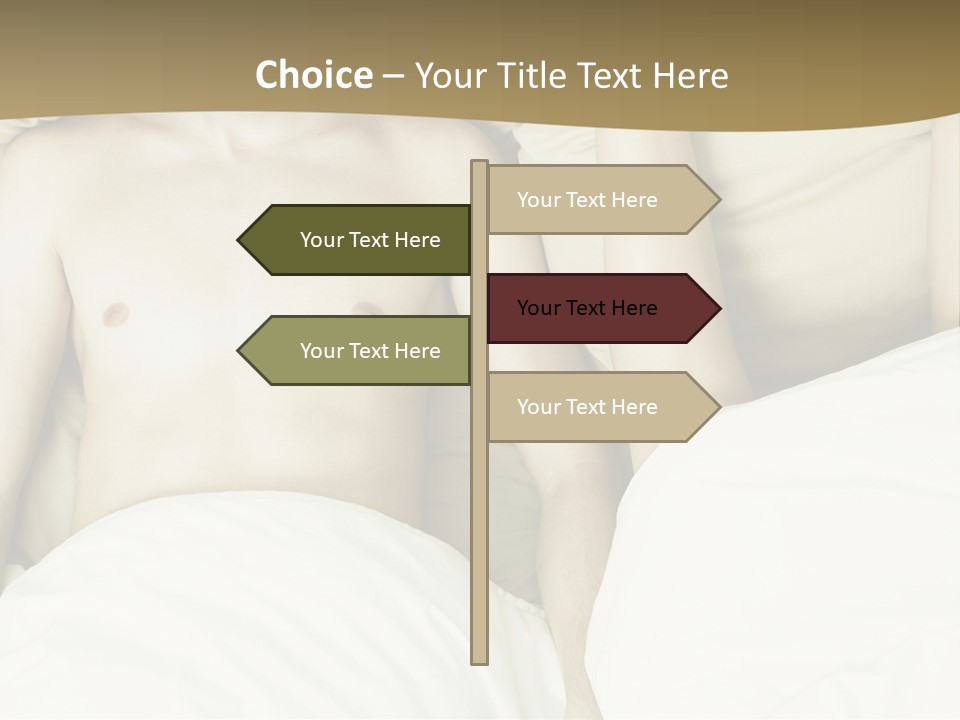 Fashion Portrait Of Beautiful Young Lovers In Bed PowerPoint Template