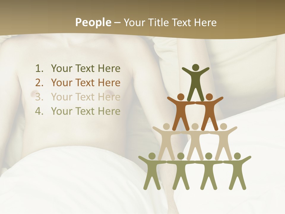 Fashion Portrait Of Beautiful Young Lovers In Bed PowerPoint Template