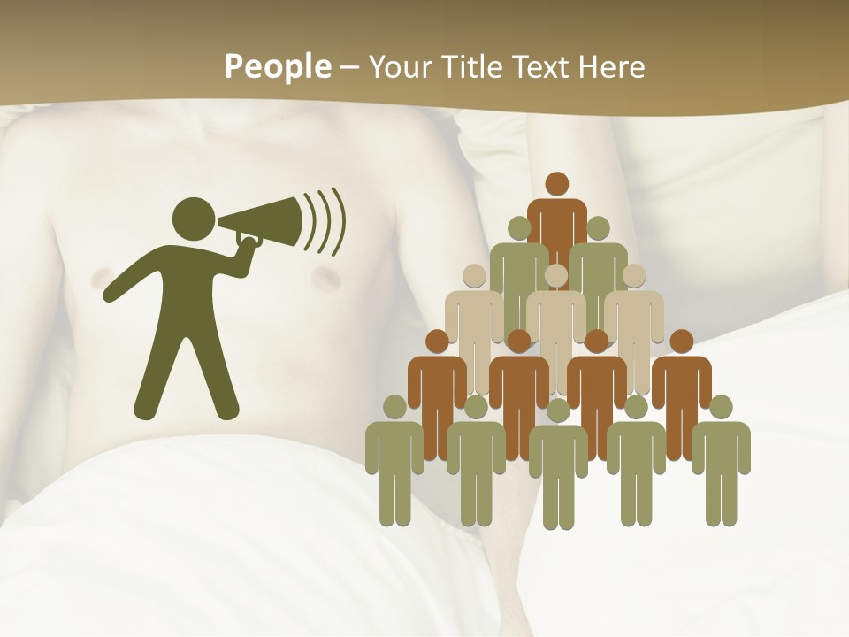 Fashion Portrait Of Beautiful Young Lovers In Bed PowerPoint Template