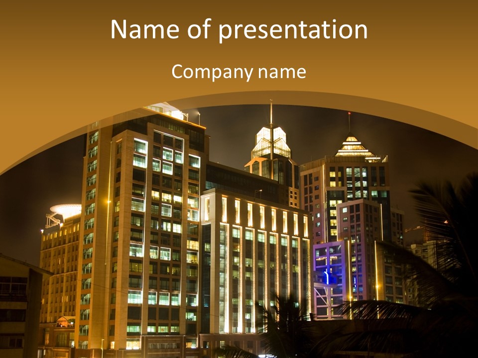 A Night Scene Of Bangalore At Night PowerPoint Template