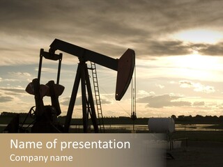 Grasshopper Pump Jack Silhouette PowerPoint Template