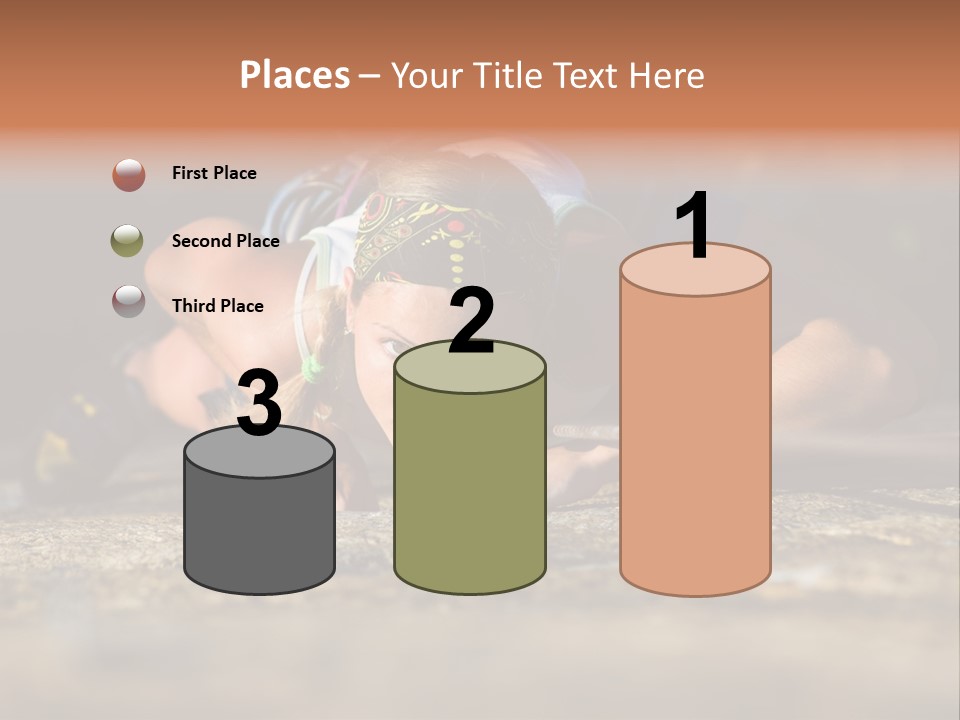 Vertical Image Of Woman Doing Exercise On The Mountain PowerPoint Template