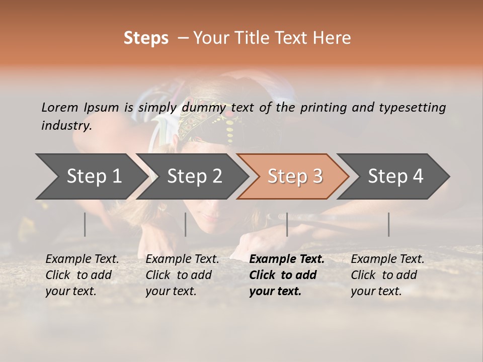 Vertical Image Of Woman Doing Exercise On The Mountain PowerPoint Template