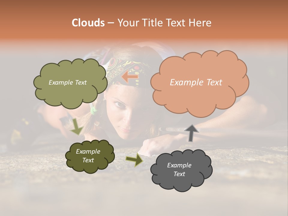 Vertical Image Of Woman Doing Exercise On The Mountain PowerPoint Template