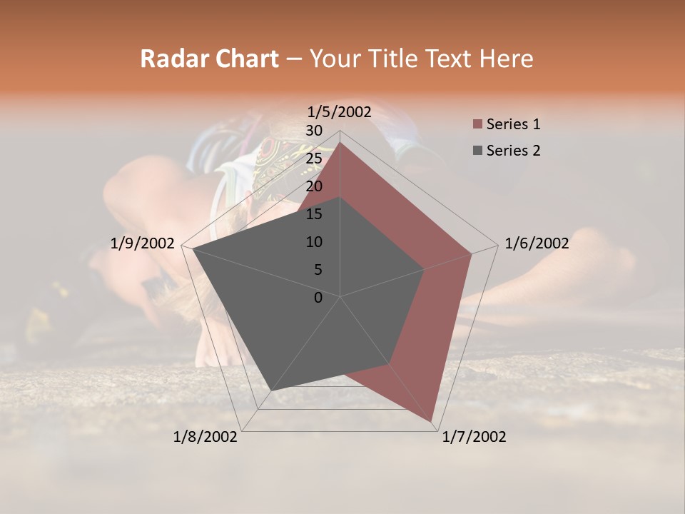 Vertical Image Of Woman Doing Exercise On The Mountain PowerPoint Template