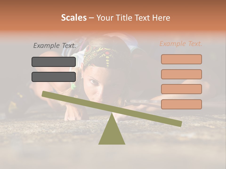 Vertical Image Of Woman Doing Exercise On The Mountain PowerPoint Template