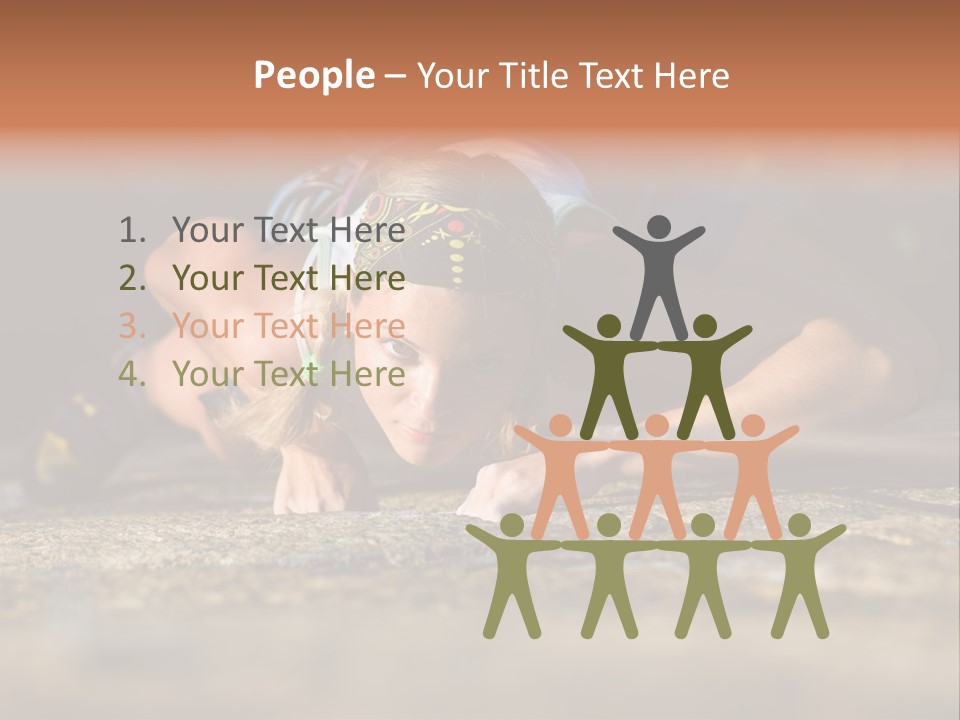 Vertical Image Of Woman Doing Exercise On The Mountain PowerPoint Template