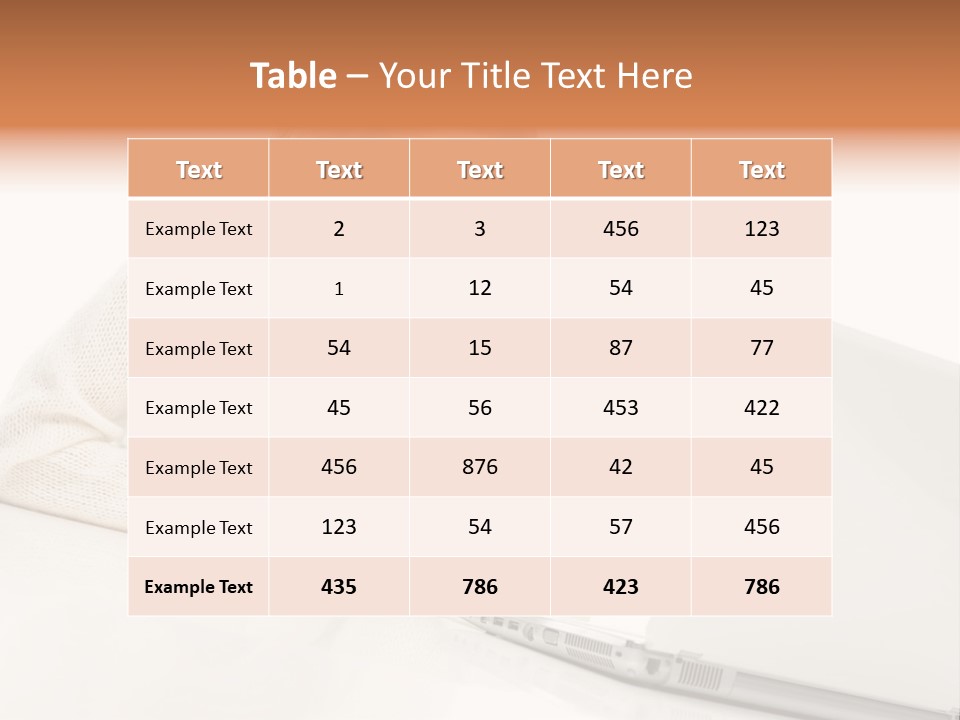 A Woman Sitting At A Table With A Laptop Computer PowerPoint Template