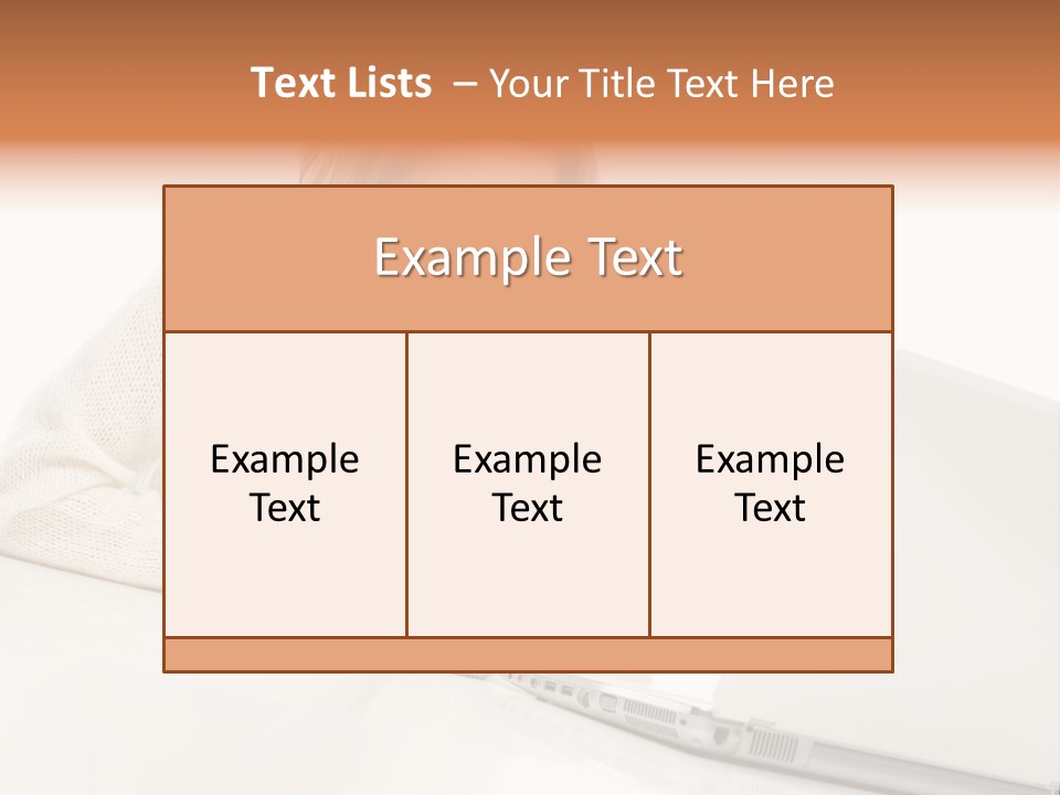 A Woman Sitting At A Table With A Laptop Computer PowerPoint Template