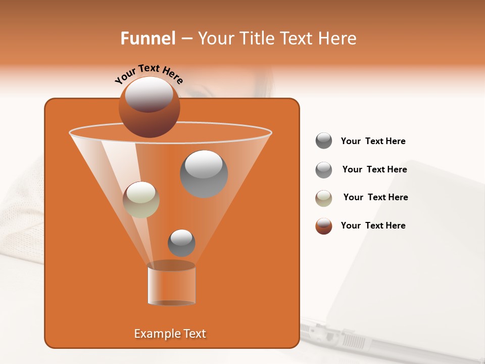 A Woman Sitting At A Table With A Laptop Computer PowerPoint Template