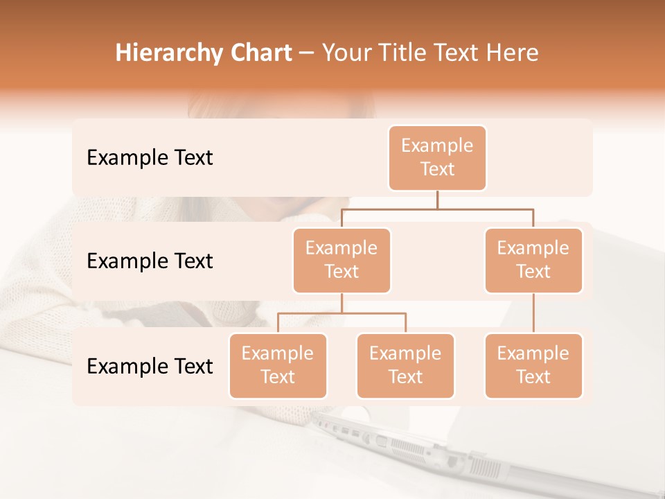 A Woman Sitting At A Table With A Laptop Computer PowerPoint Template