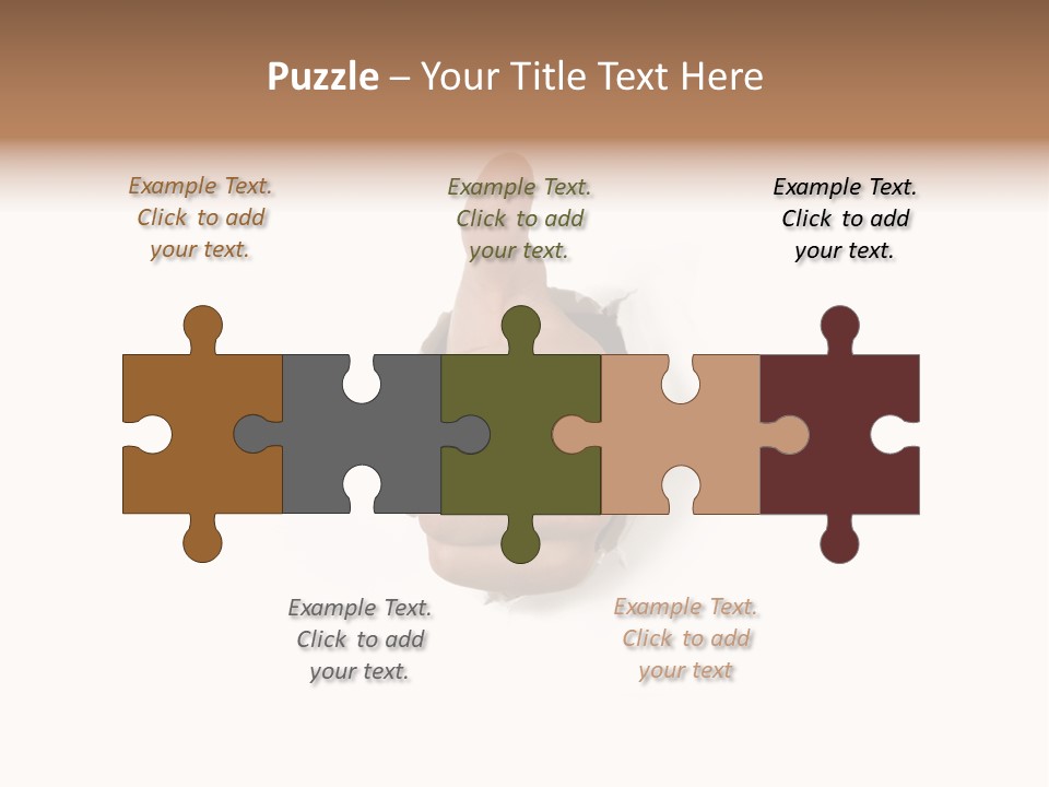 Thumbs Up Success Hand Breaking Through White Wall PowerPoint Template