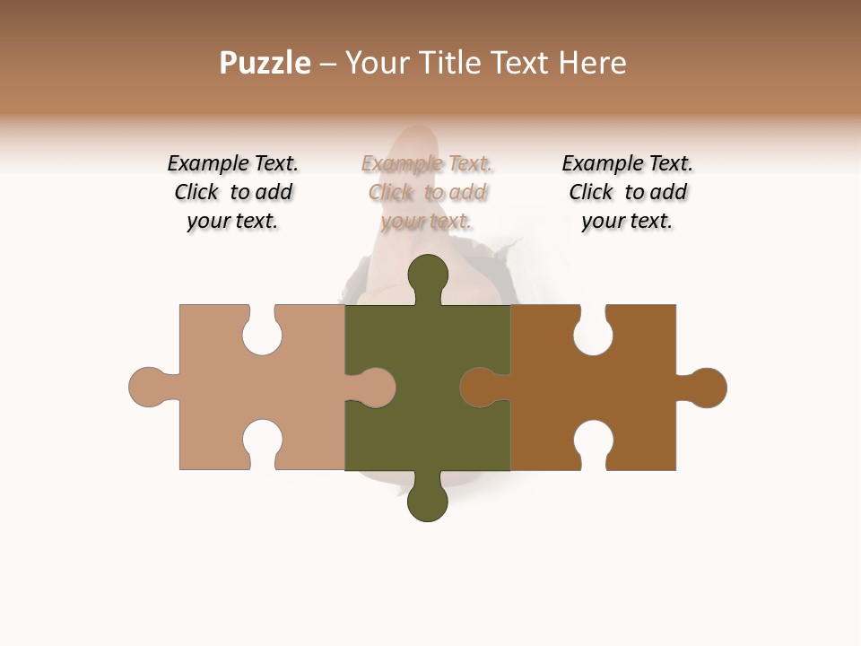 Thumbs Up Success Hand Breaking Through White Wall PowerPoint Template