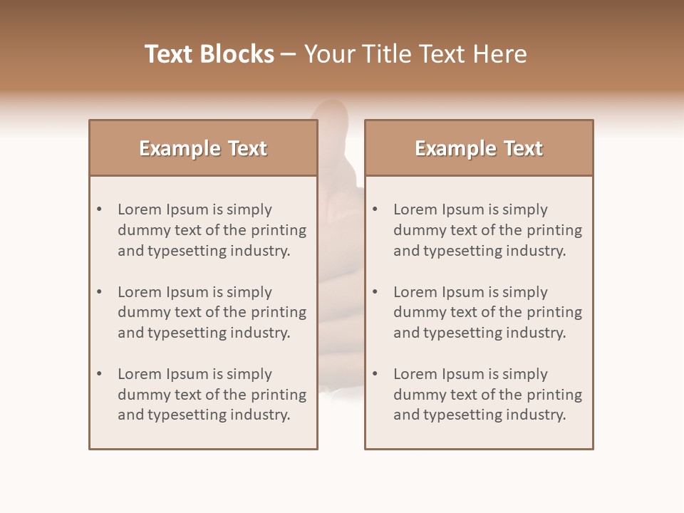 Thumbs Up Success Hand Breaking Through White Wall PowerPoint Template