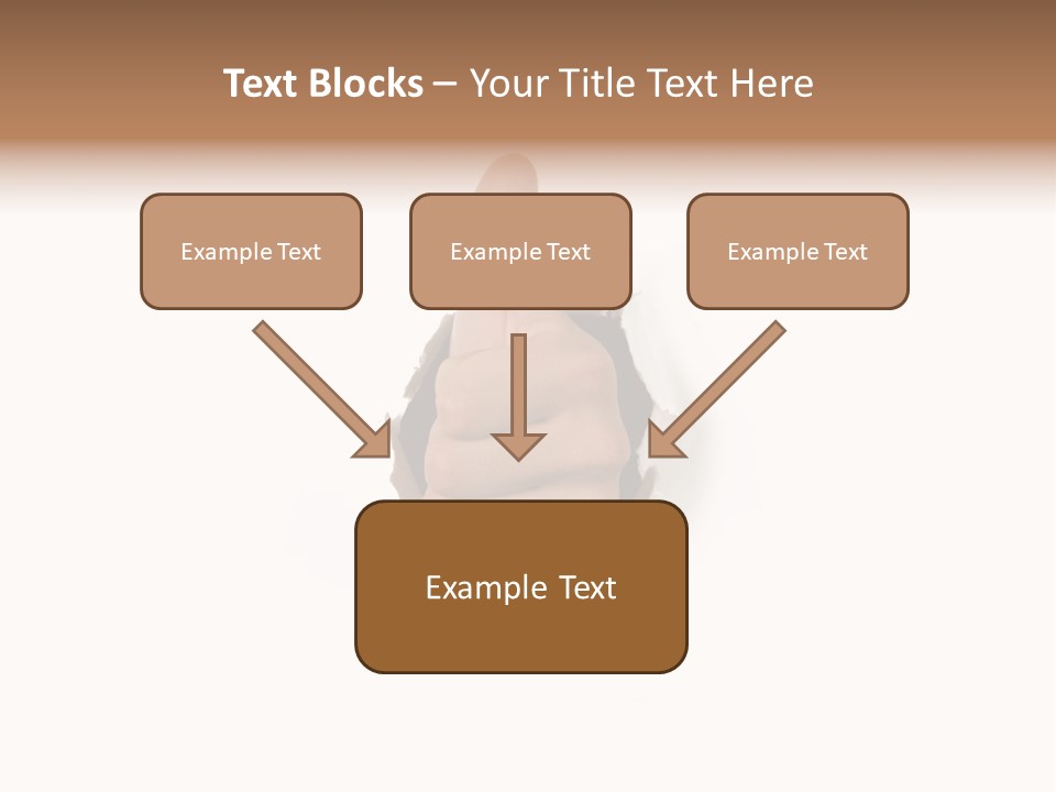 Thumbs Up Success Hand Breaking Through White Wall PowerPoint Template