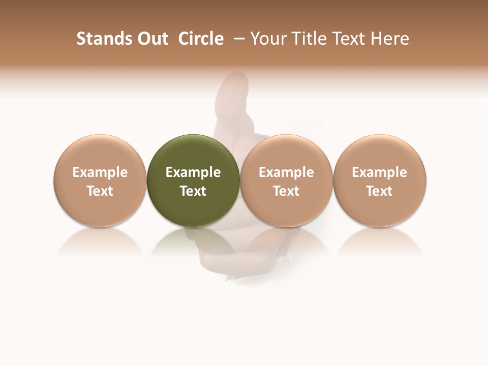 Thumbs Up Success Hand Breaking Through White Wall PowerPoint Template