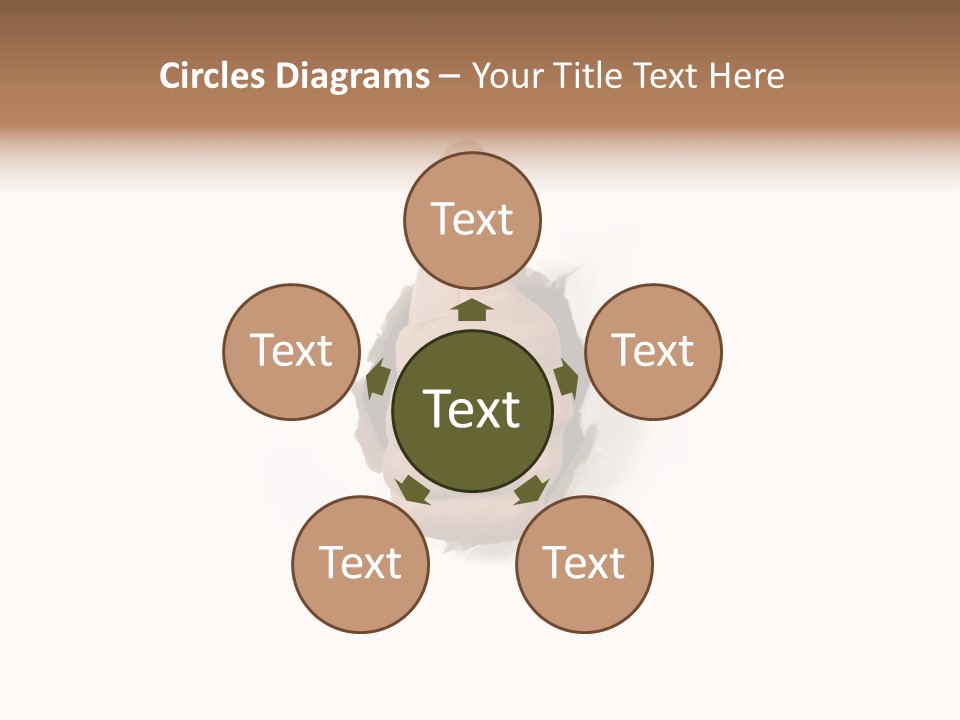 Thumbs Up Success Hand Breaking Through White Wall PowerPoint Template