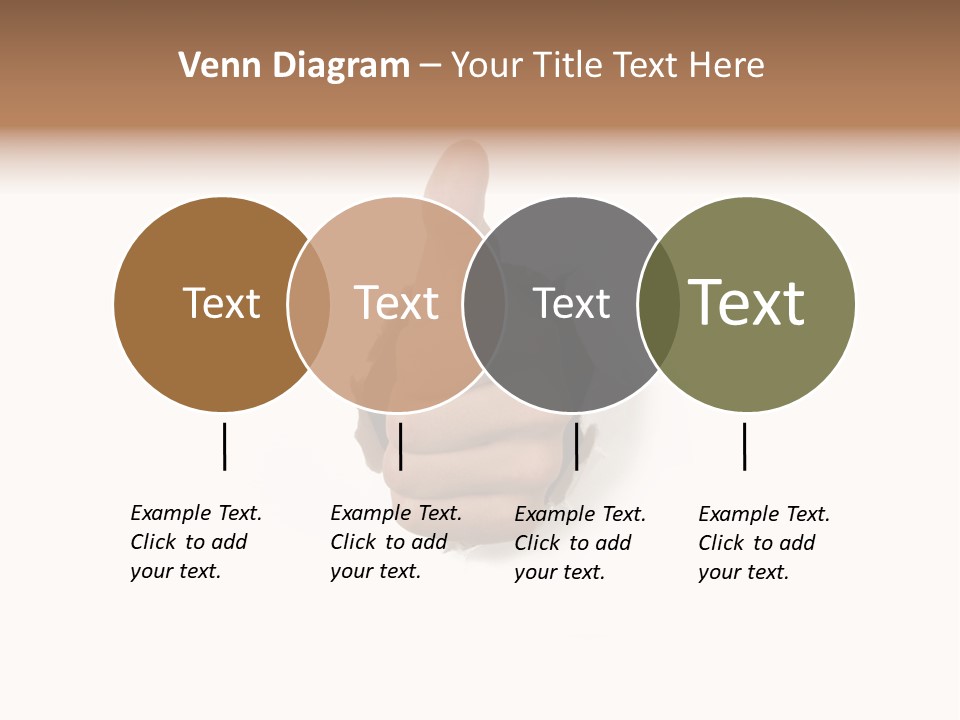 Thumbs Up Success Hand Breaking Through White Wall PowerPoint Template