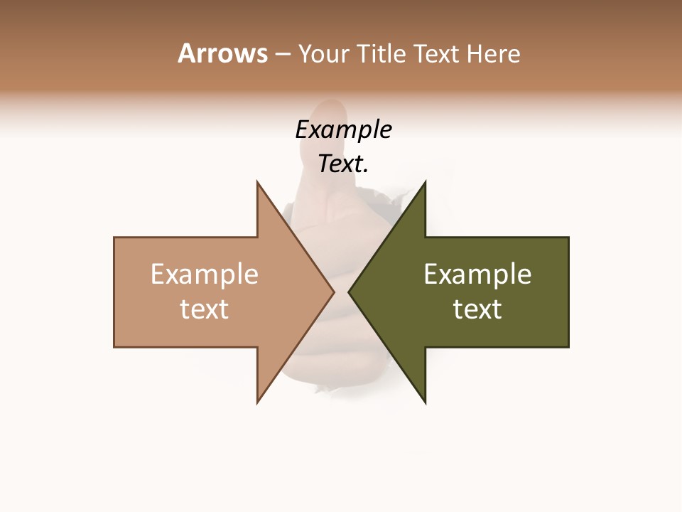 Thumbs Up Success Hand Breaking Through White Wall PowerPoint Template