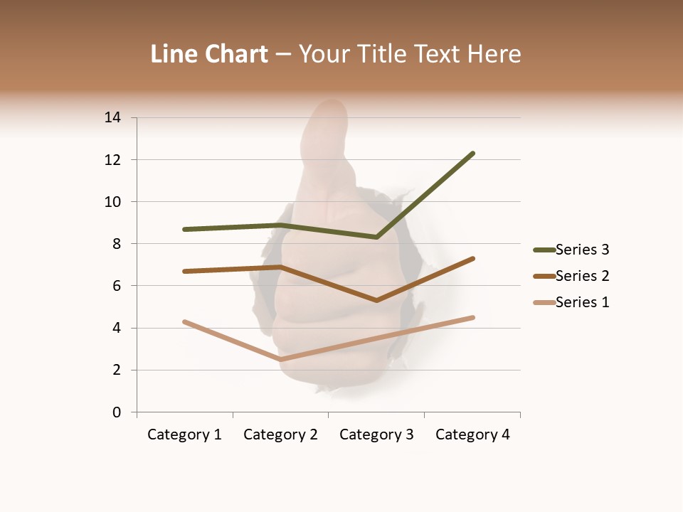 Thumbs Up Success Hand Breaking Through White Wall PowerPoint Template