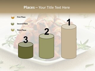 Pile Of Barbecued Chicken Kebab Appetizers On A Plate PowerPoint Template