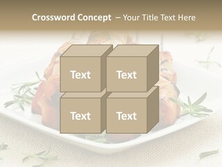 Pile Of Barbecued Chicken Kebab Appetizers On A Plate PowerPoint Template