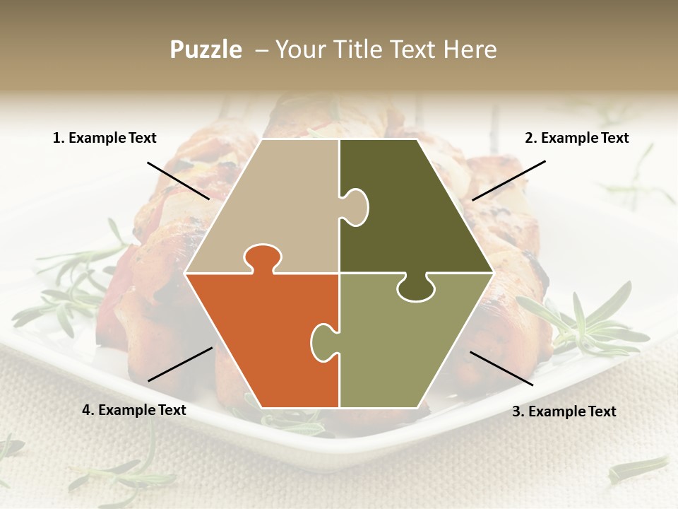 Pile Of Barbecued Chicken Kebab Appetizers On A Plate PowerPoint Template