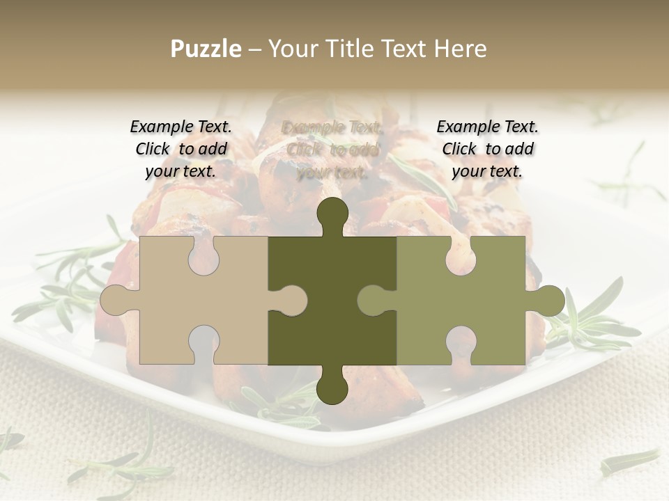 Pile Of Barbecued Chicken Kebab Appetizers On A Plate PowerPoint Template