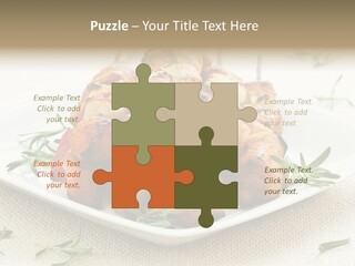 Pile Of Barbecued Chicken Kebab Appetizers On A Plate PowerPoint Template