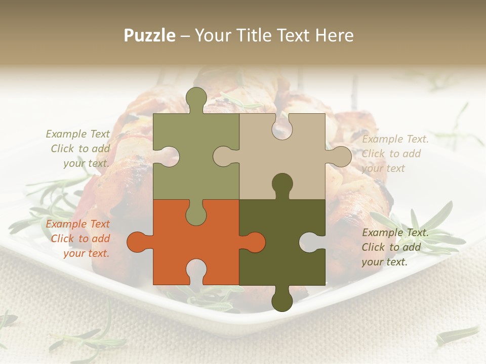 Pile Of Barbecued Chicken Kebab Appetizers On A Plate PowerPoint Template