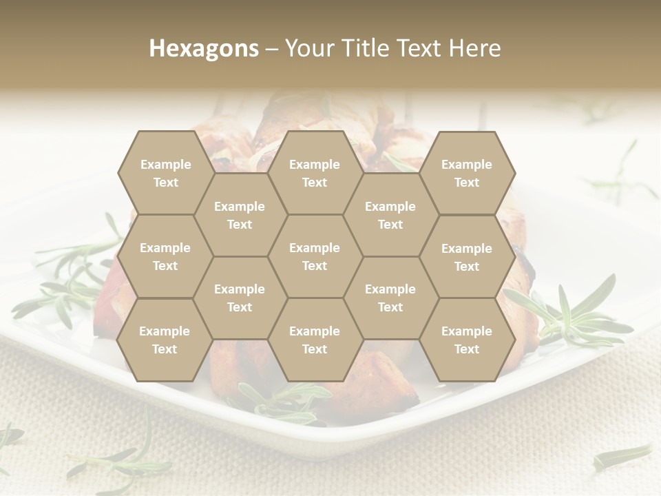 Pile Of Barbecued Chicken Kebab Appetizers On A Plate PowerPoint Template