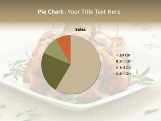Pile Of Barbecued Chicken Kebab Appetizers On A Plate PowerPoint Template