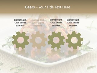 Pile Of Barbecued Chicken Kebab Appetizers On A Plate PowerPoint Template