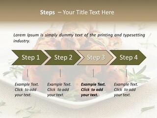 Pile Of Barbecued Chicken Kebab Appetizers On A Plate PowerPoint Template