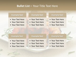 Pile Of Barbecued Chicken Kebab Appetizers On A Plate PowerPoint Template