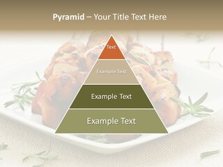 Pile Of Barbecued Chicken Kebab Appetizers On A Plate PowerPoint Template