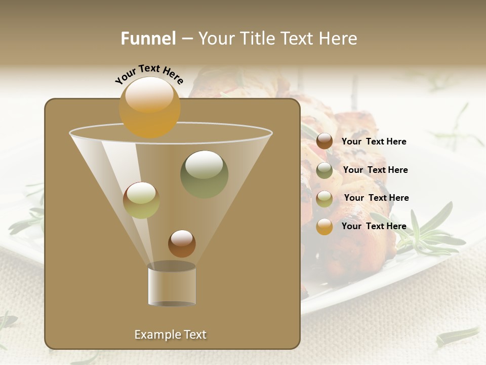 Pile Of Barbecued Chicken Kebab Appetizers On A Plate PowerPoint Template