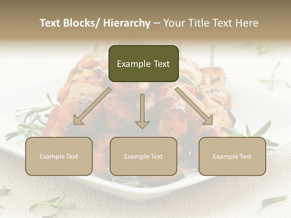 Pile Of Barbecued Chicken Kebab Appetizers On A Plate PowerPoint Template